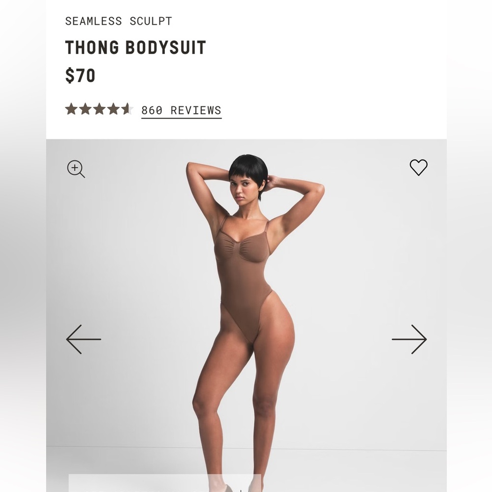 SKIMS Brown Thong Bodysuit